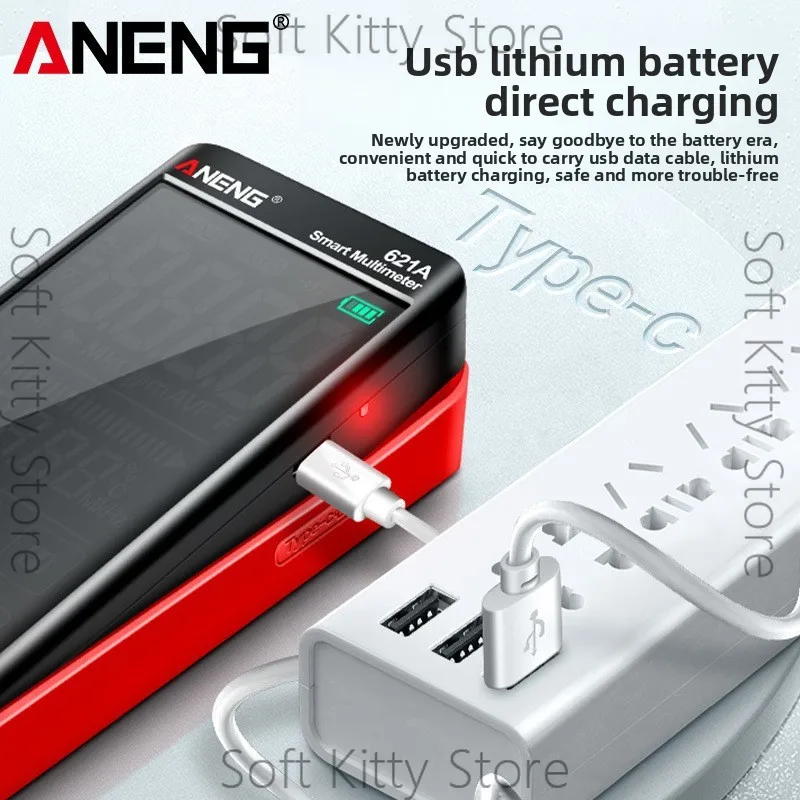 ANENG multimeter digital high-precision intelligent anti-burn lithium battery direct charging color screen touch screen