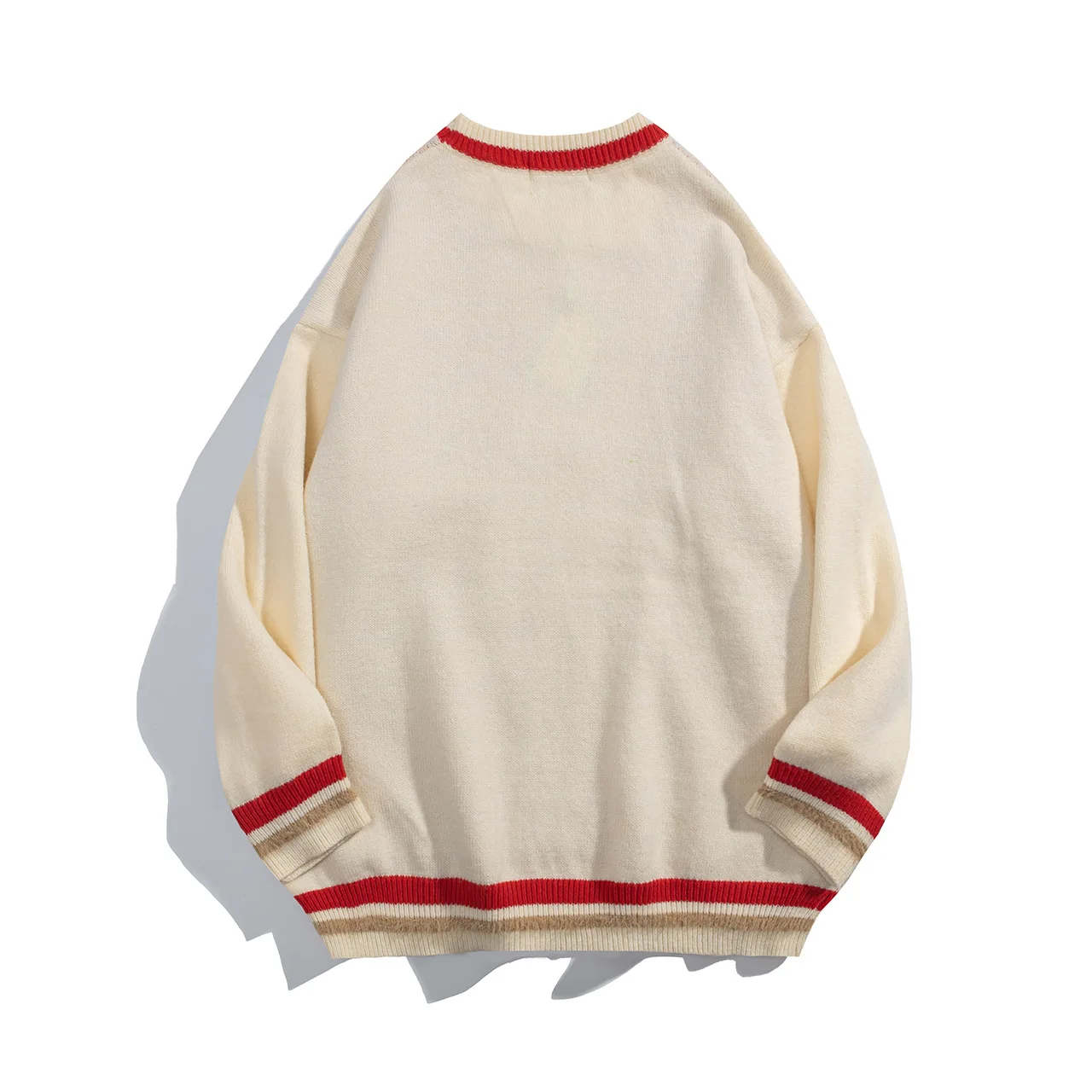 Vintage Contrast Pullover Cartoon Rabbit Lazy Knit Sweaters Men Casual Streetwear Unisex Loose Women‘s Jumpers Mens Clothes New