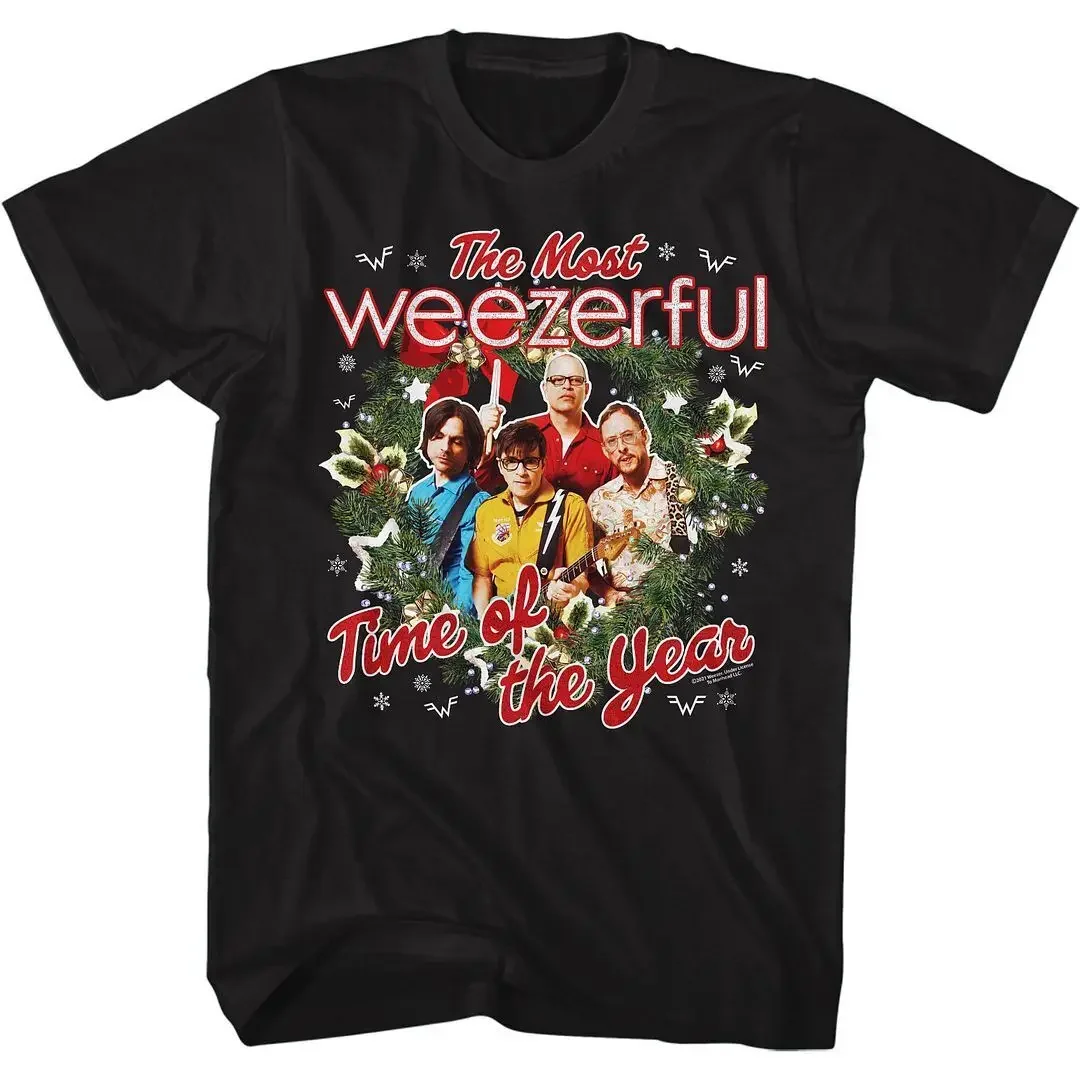 Weezeerr Weezerful Christmas Black Alternative Rock Music Band T Shirt