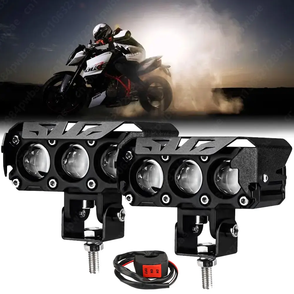 

Motorcycle Lens Spotlight Fog Light Car Dual Color Led Headlight Head Light ATV Scooter for Auxiliary LED Lamp Accessories 200W