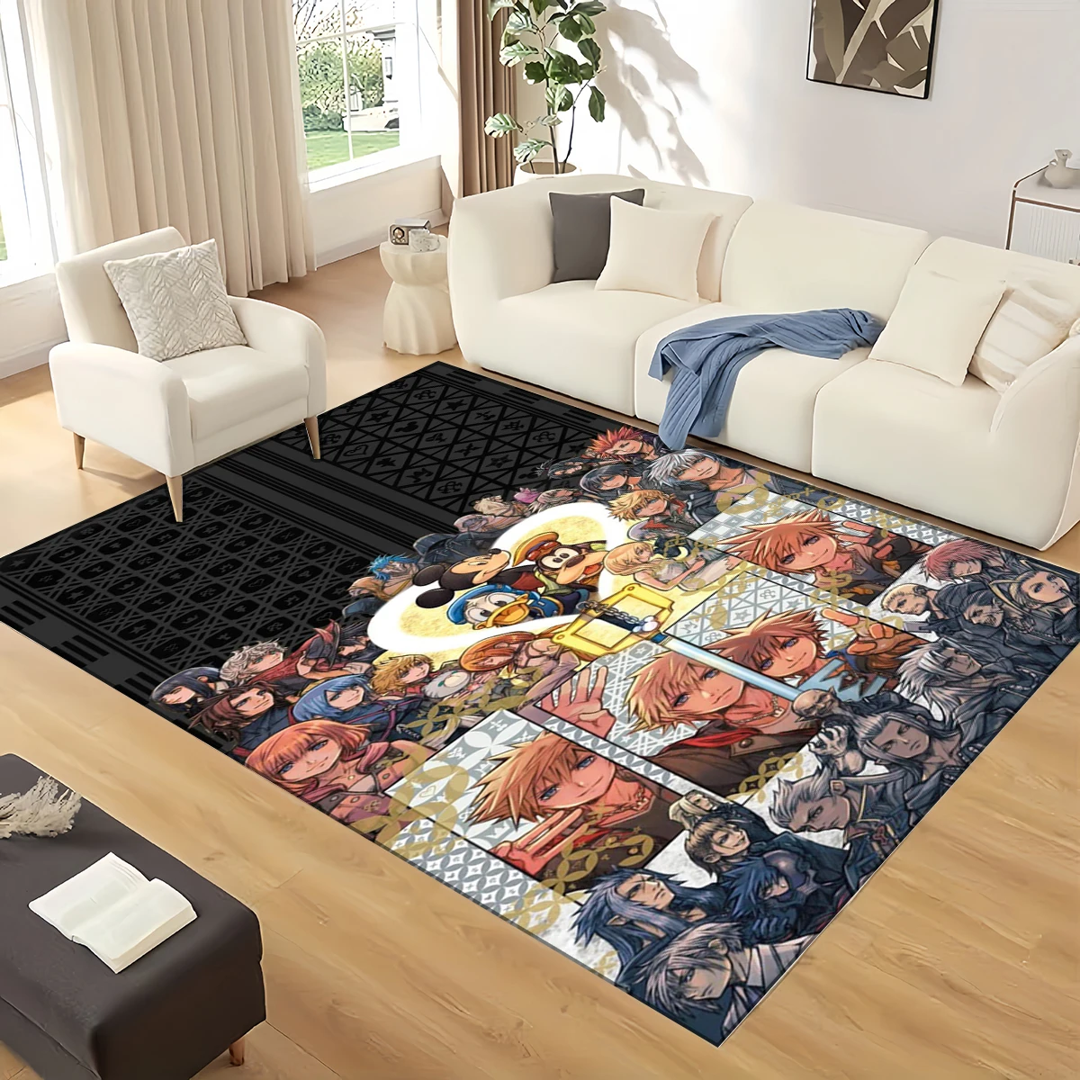 

HD Kingdom Hearts Game Мультяшный ковер для гостиной, спальни, домашнего дивана, украшения, детский нескользящий напольный коврик, Рождественский подарок