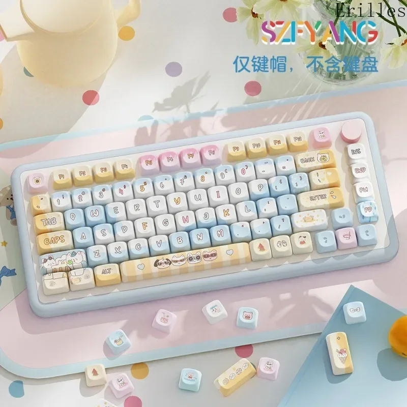 

112Keys Cute Theme Keycap MOA Profile PBT Keycap Kit 61/64/68/84/75/87/98Keys GMK67 Gaming Mechanical Keyboard Switch Keycap Set