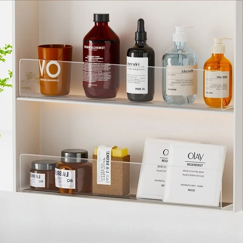 Clear L Acrylic Gap Partition Guard Anti-drop Mirror Cabinet Shelf Divider Bathroom Makeup Skincare Storage Holder