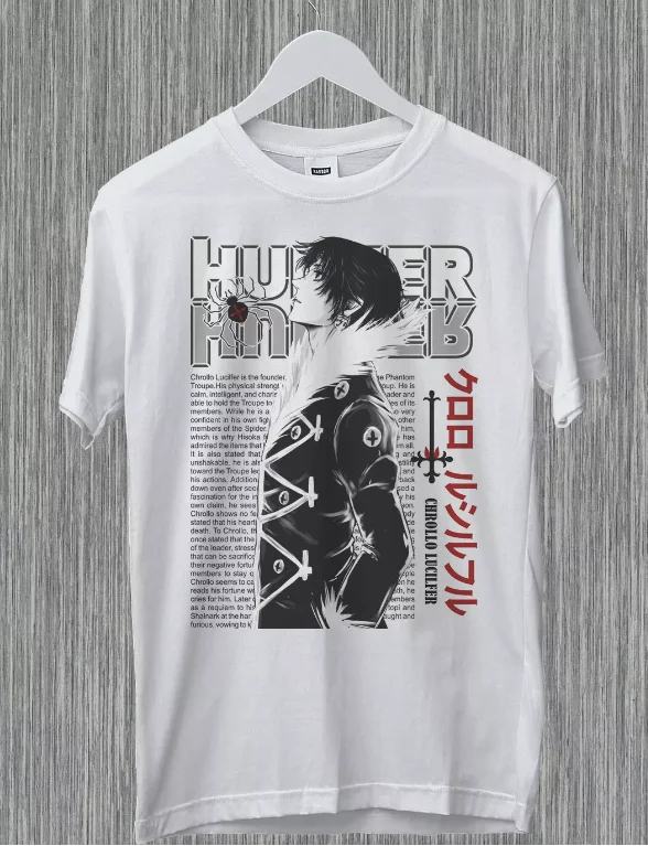 T-shirt Chrollo Lucilfer Phantom Surintendant pe 0, Leader Hunter X Hunter, Anime Funny Gift