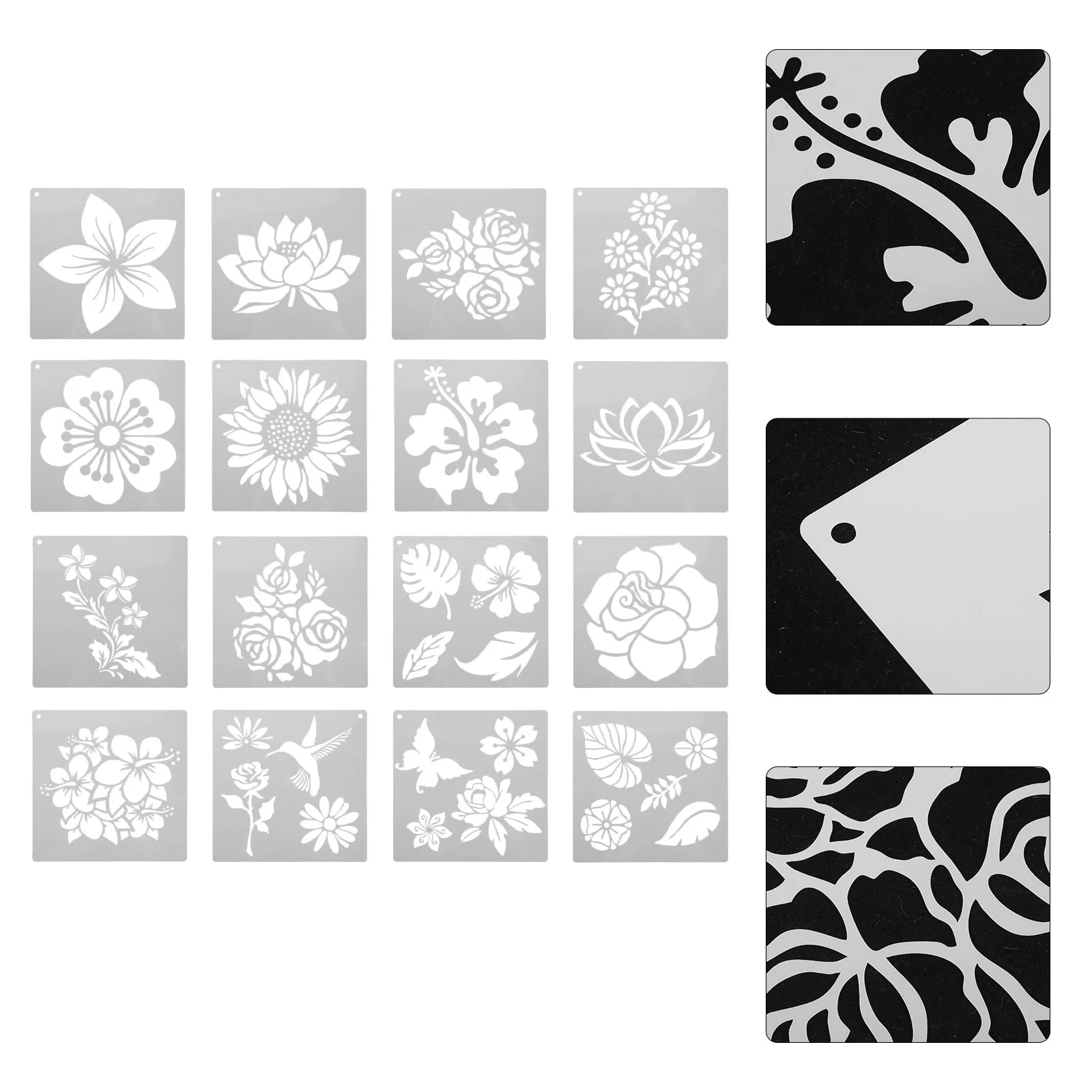 

16 Pcs Flower Drawing Template Stencil Sun Templates Painting Stencils for Kids Large Tropical Plants Floral Flowers