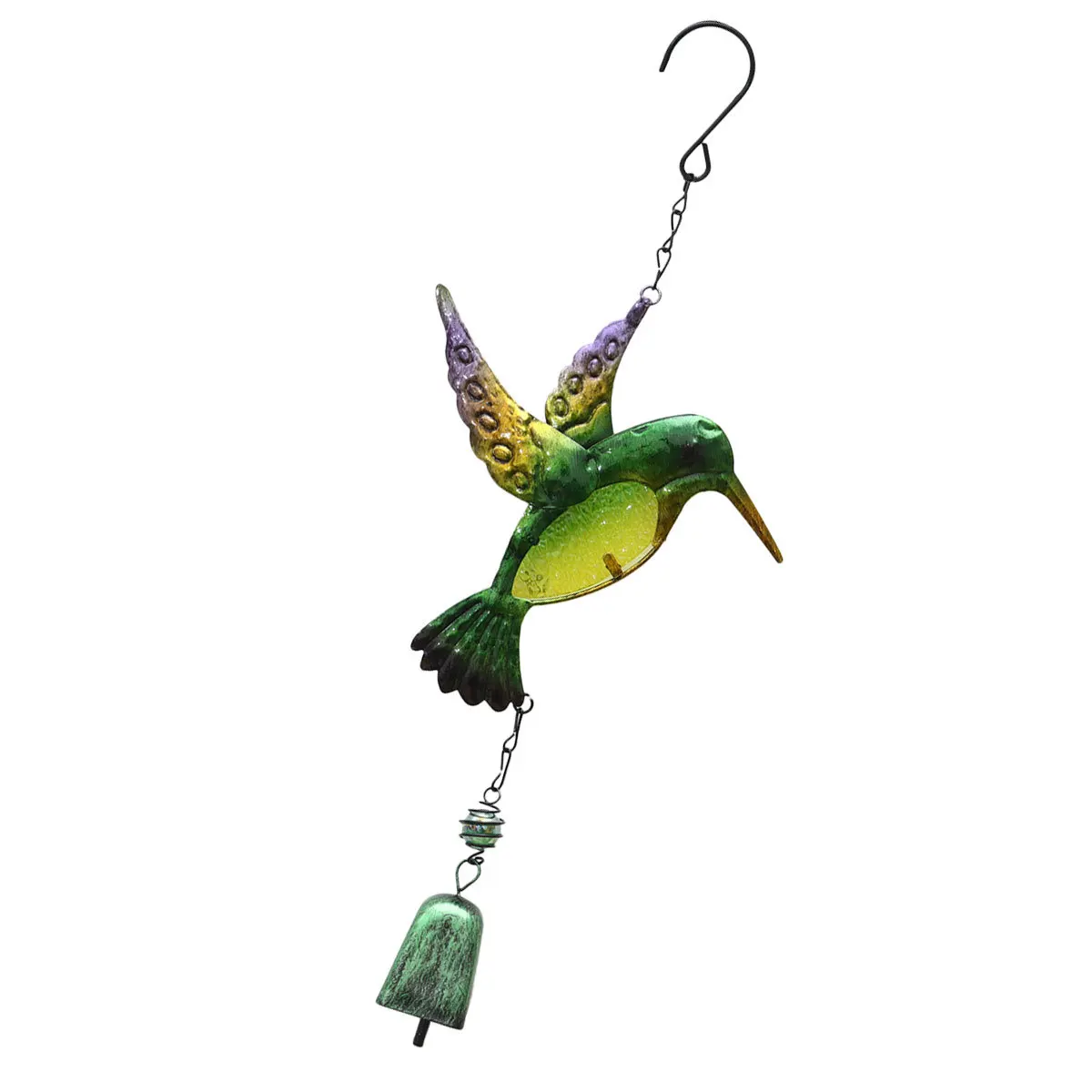 

Color Painted Iron Wind Chime Glass Bells Hanging Decoration Durable Practical Melodious Wind Chime