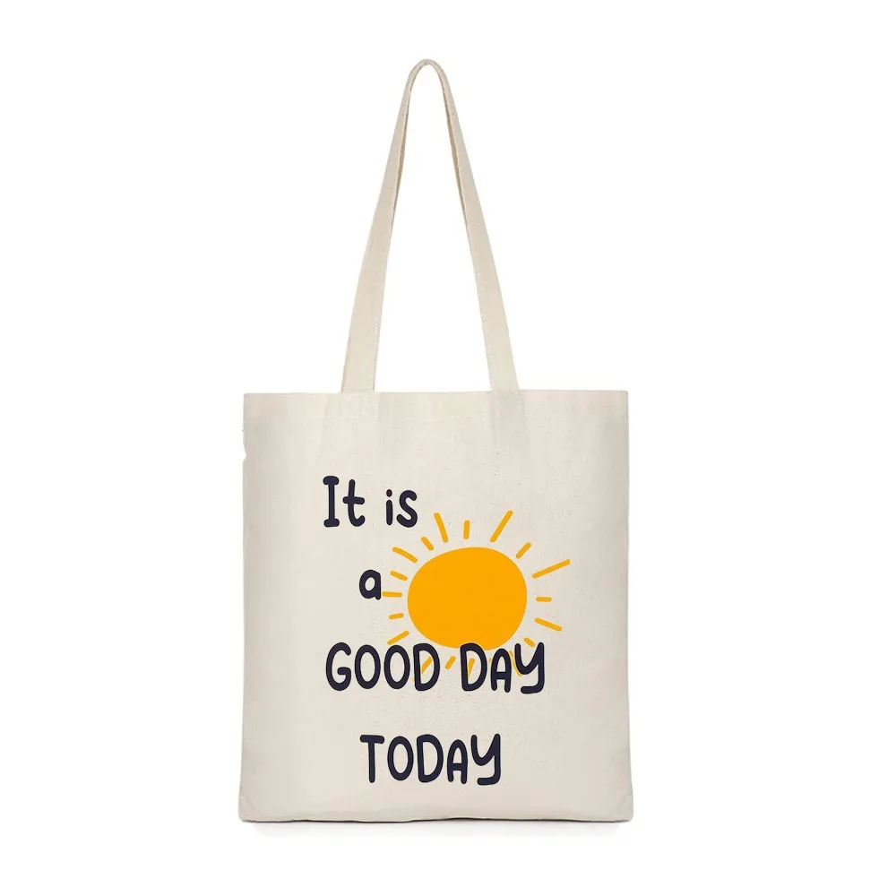 

Women's Inspirational Letter Print Canvas Tote Bag Fashionable Casual Large Capacity Shoulder Bag For Daily Shopping School Work