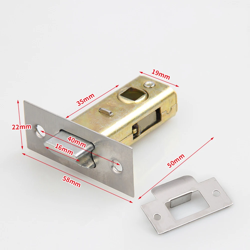 Trava de porta de latão polido, trava tubular em formato de raio, placa frontal embutida, parafusos de combinação de cores