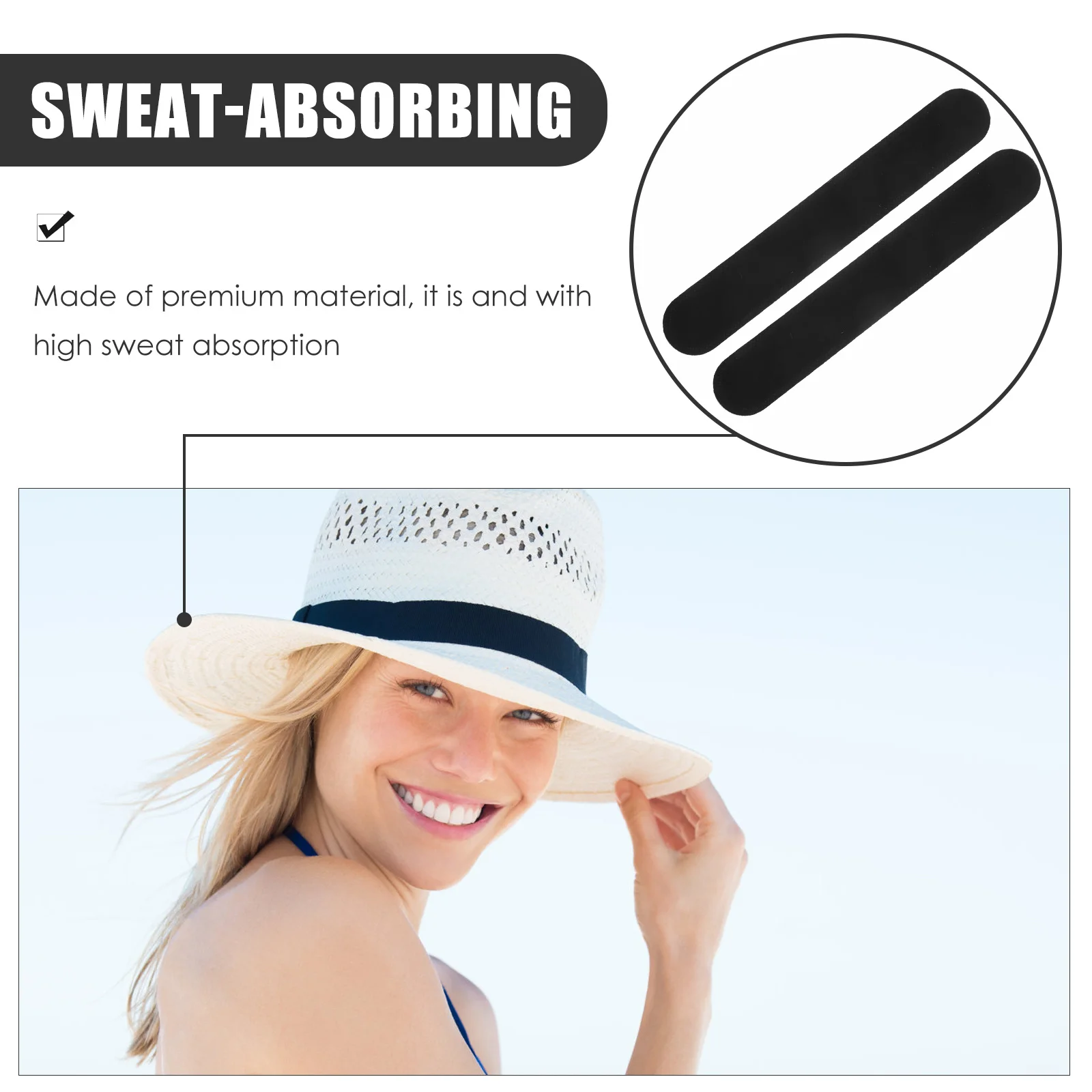 

20Pcs Sweat Stains Pads Breathable Quick-Dry Hat Liner Pads for Caps Helmets T-Shirts Sweat Absorption Comfort Fit Unisex