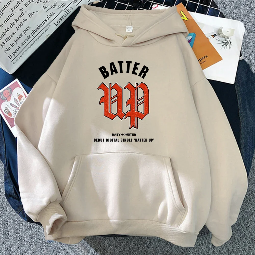 Babymonster Batter Up Sudadera con capucha 2024 Kawaii mujeres/hombres Harajuku estética Vintage sudaderas con capucha divertido