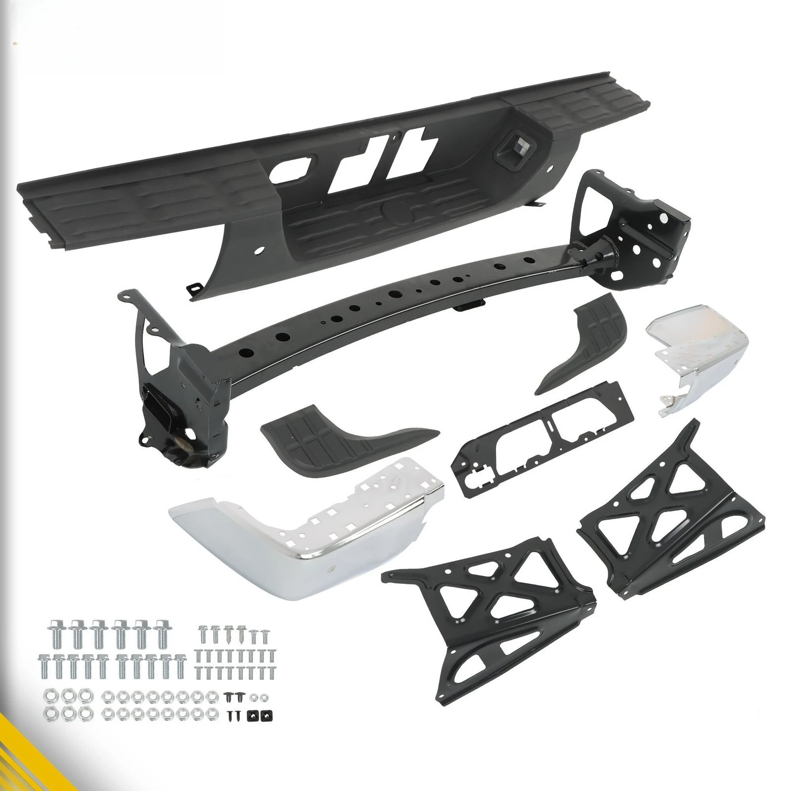 

For Toyota Tundra 2014-2021 2015 Chrome Rear Step Bumper Assembly Steel W/ Park