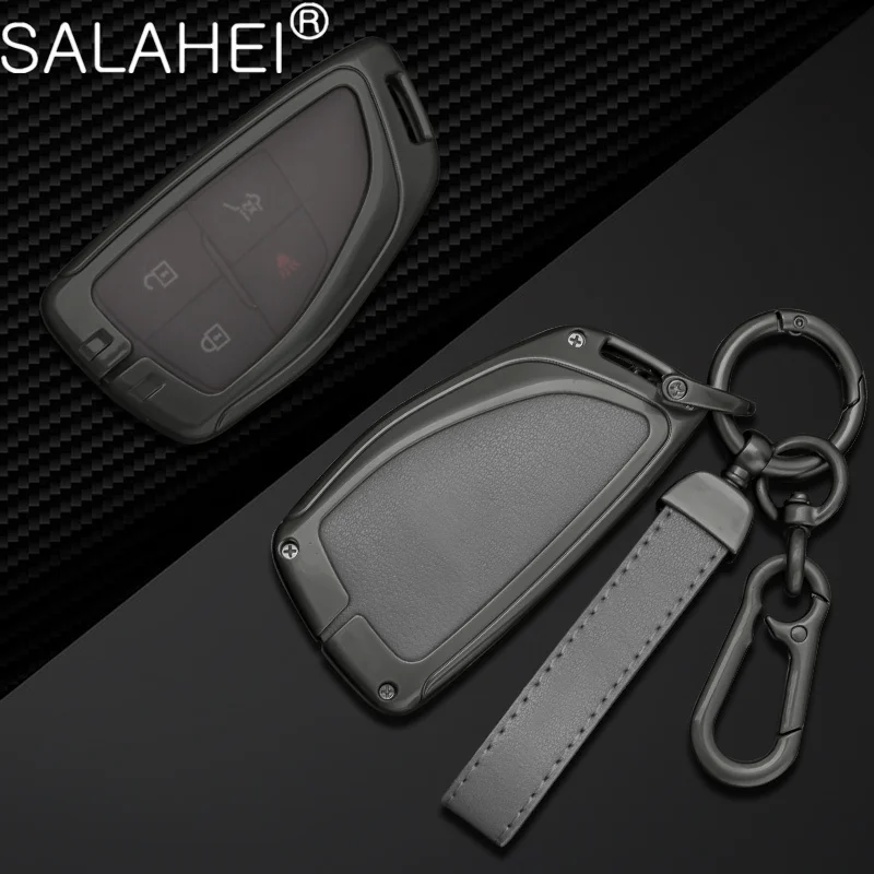 Zinc Alloy Leather Car Key Case for Chevrolet Tahoe Suburban for GMC Yukon for Buick ENVISION S Plus Avenir 2020 2021 2022 2023