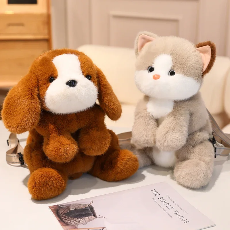 かわいい猫バックパック犬人形ぬいぐるみかわいいぬいぐるみショルダーバッグ大容量ぬいぐるみファッションクロスボディバッグ