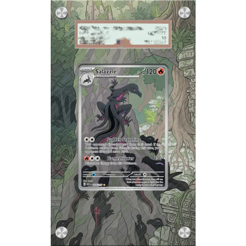 

Art Display for Pokemon Salazzle Card PTCG Keychain Anime Game Collectibles Anime Merchandise Acrylic Protective Case Toys Gift