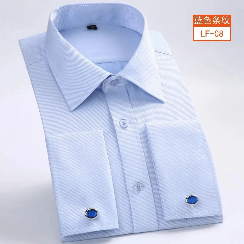 

kx449 cuff formal shirt new white long-sleeved business button men's shirt regular fit cuff button shirt M~6XL