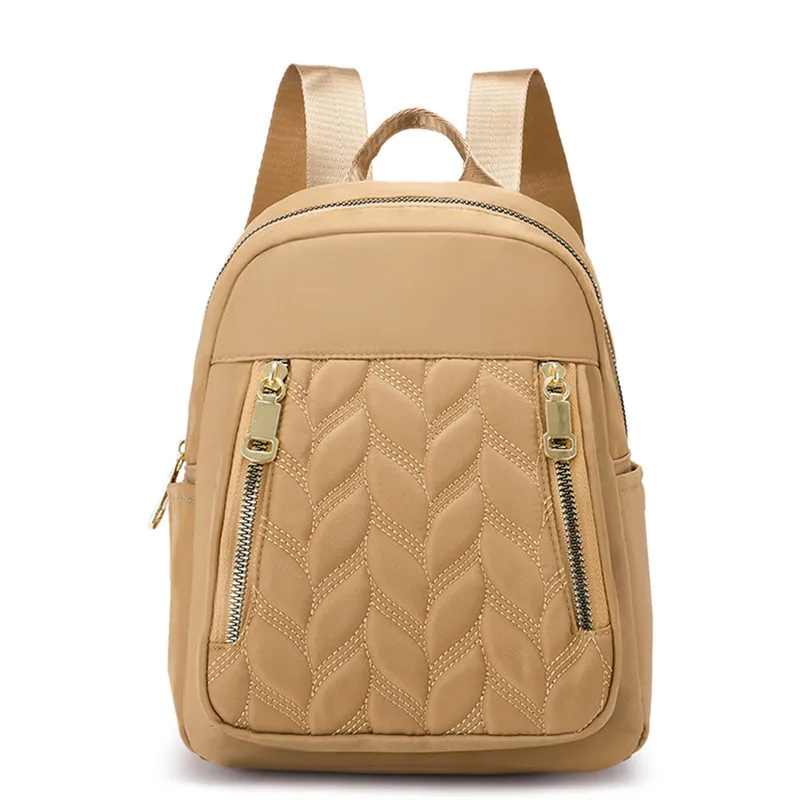 Mochila urbana leve impermeável para mulheres, bolsa de viagem casual simples, bolsa de nylon monocromática para senhoras, nova moda