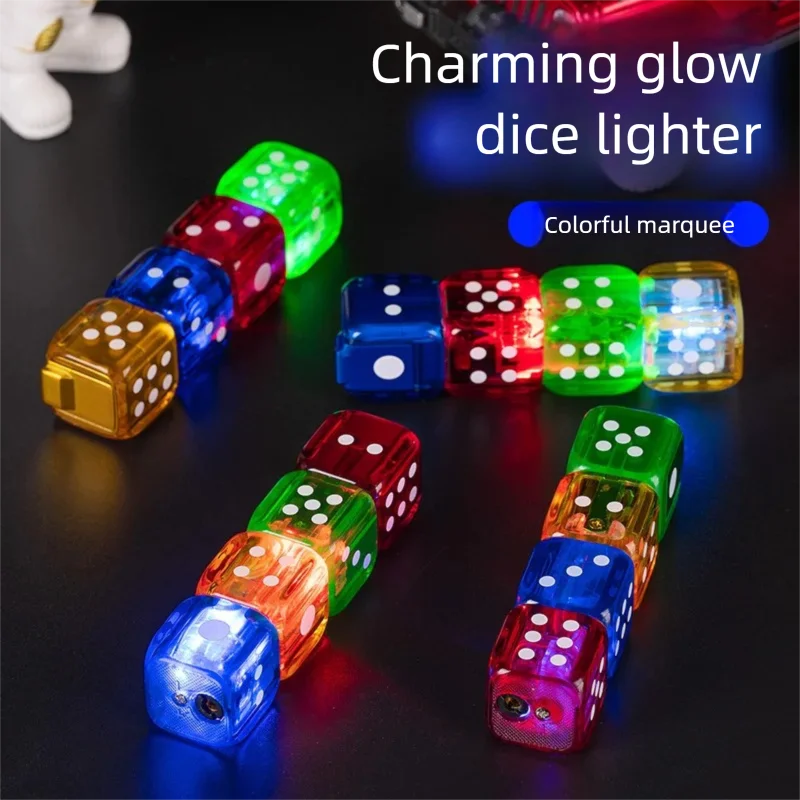 Hot selling Flash Dice Windproof Green Flame Special Offer, Personalized Cool Design, Gas Charging Lighter