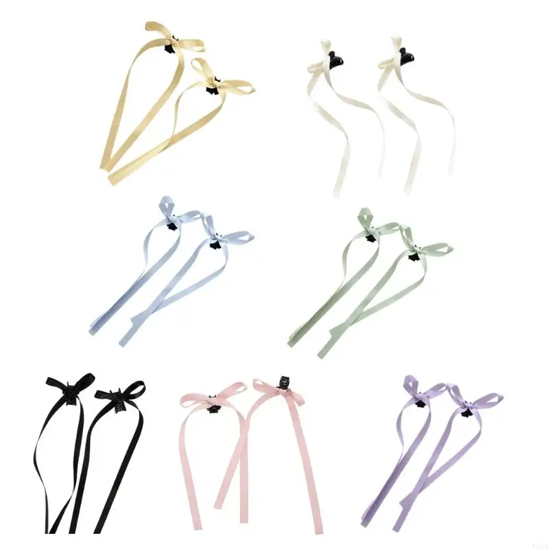 

L5YA Hair Accessories Ribbon Fabric Hair Bow Claw Bow Hair Clips Barrette Hairpin