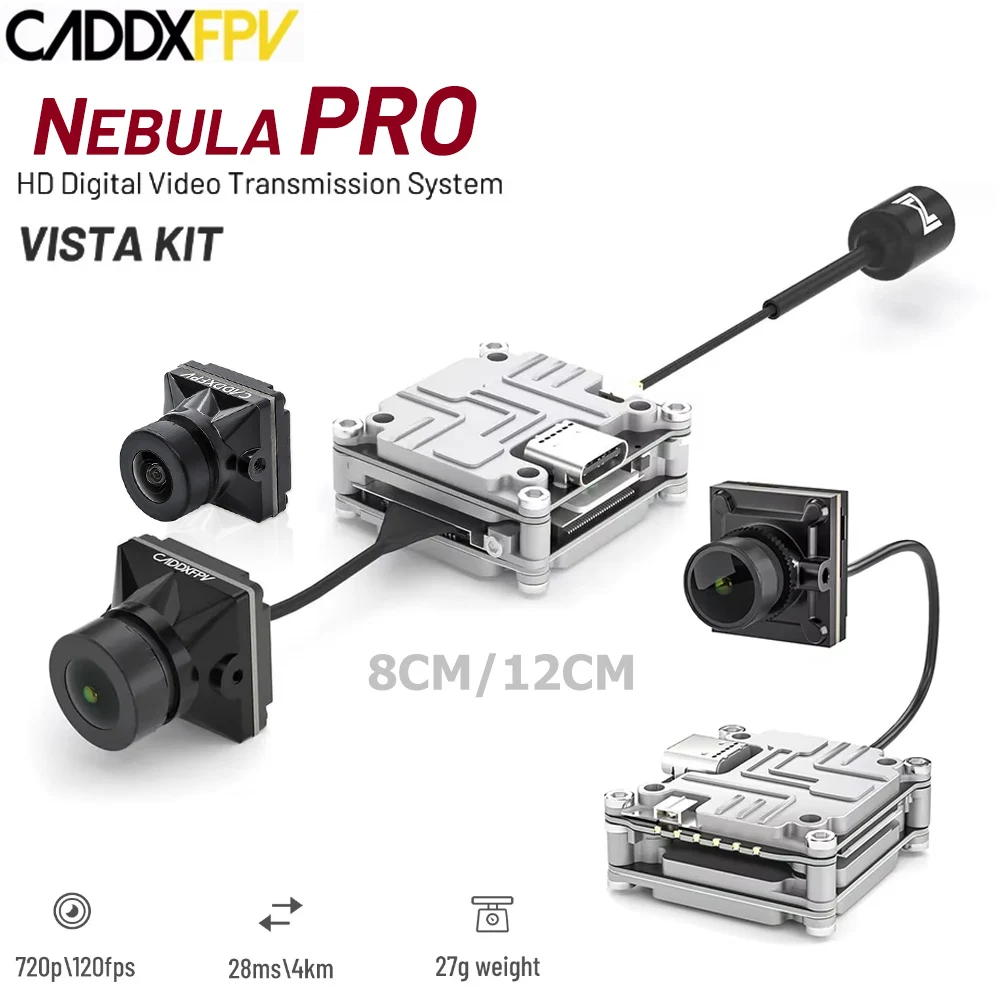 

CADDX Nebula Pro Vista Kit 8 см/12 см оригинальные аксессуары HD цифровая камера VTX 720p/120 кадров в секунду для 8-дюймового RC FPV Drone DJI очки