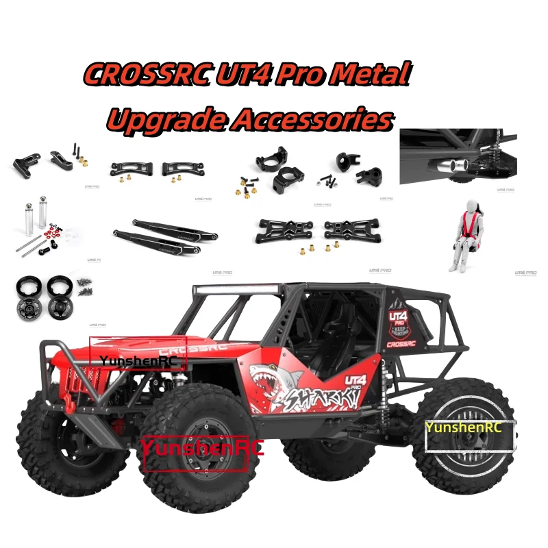 Crossrc Ut4 Pro Upgraded Metal Modification Accessories, Doll Spare Tire, Anti Roll Bar Swing Arm, C-Seat Exhaust Pipe