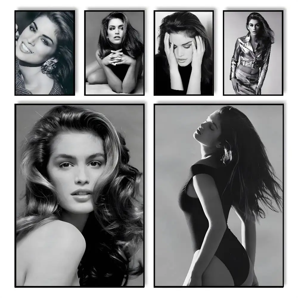 C-Cindy C-Crawford Model Poster sticky wall waterproof home 