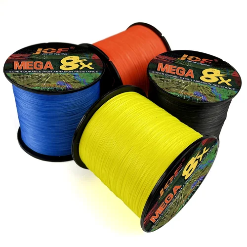 Imagen 2 del producto JOF X8 hebras 1000M 500M 300M hilo de pescar de PE trenzado súper fuerte hilo multifilamento arrastre máximo 18-78LB estanque de depósito de carpa