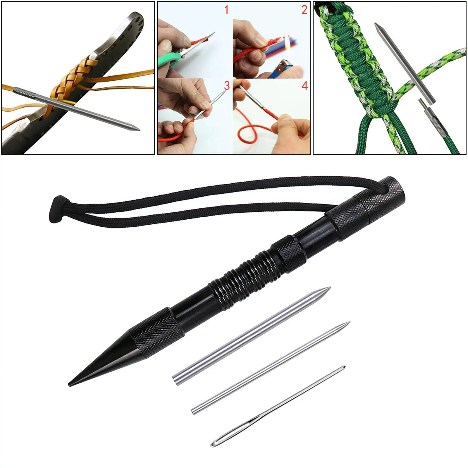 

4/9 / 12Pcs Paracord Suturing Set Stainless Steel Paracord FID Lacing Needles