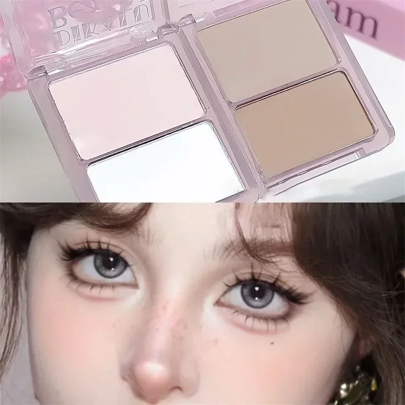 Two-tone Highlight Contour Palette Matte Highlighter High-gloss Nose Shadow Face Contouring Bronzer Blush Brighten Powder Makeup