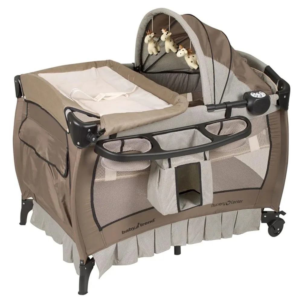 

Baby Trend Deluxe Nursery Center, Portable Playard with Bassinet, Changing Table, and Storage, Ideal for Babies and Toddlers