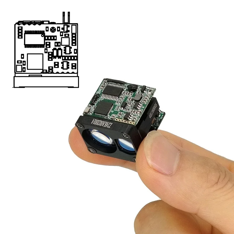 Outdoor UART 2000m Long Range Parking Laser Distance Sensor Ultra Long 2km 905nm Golf Laser Rangefinder Module For Drone Pod