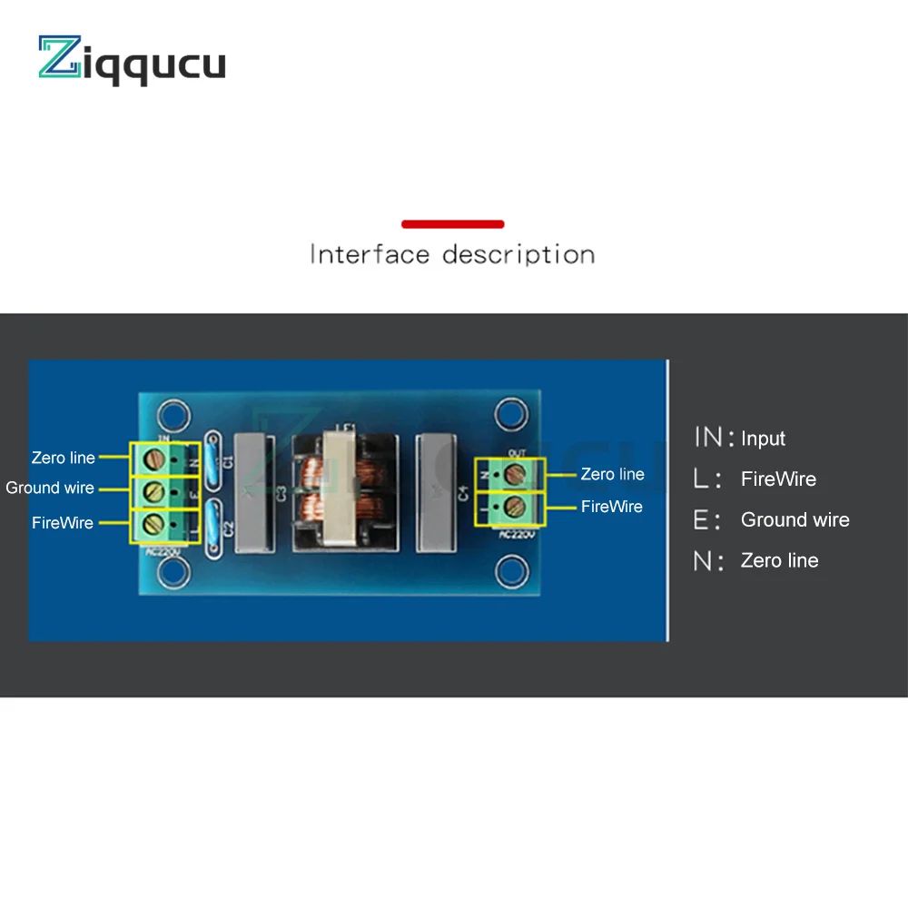 220V EMI Filter Sound Booster Filter Socket 2A EMI Filter Module Power Board Sound Lift Sharp Filter Socket Power Filter