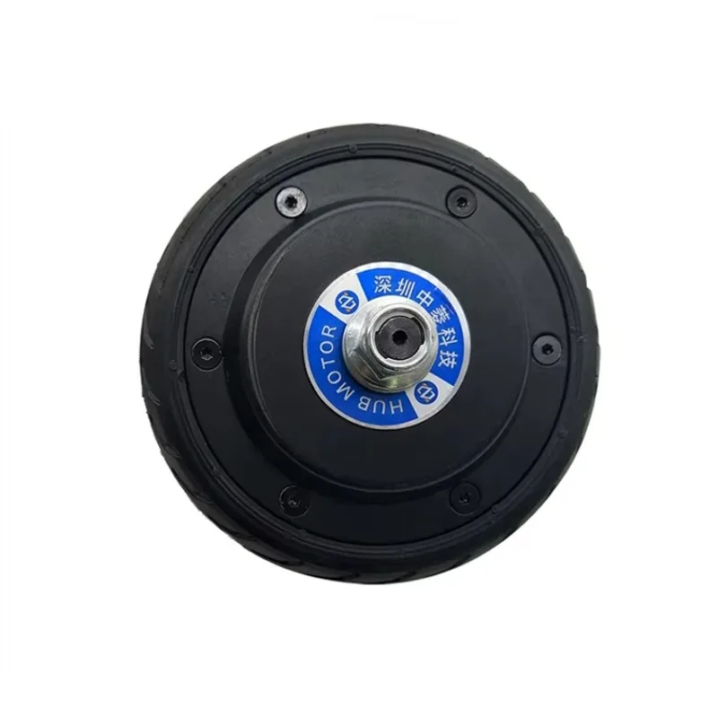 Low Speed 5.5inch 24V 150W 400RPM 60kg Load Gearless Brushless Robot in Wheel DC Servo Hub Drive Motor with Encoder