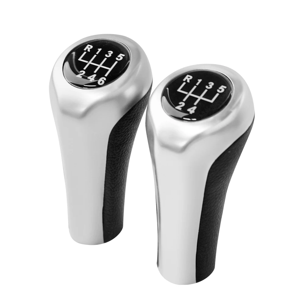 Silver 5/6 Speed Car Gear Shift Knob For BMW for E46 E53 E60 E61 E63 E65 E81 E82 E83 E87 E90 E91 E92 1356 Series X1 X3 X5