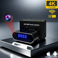 Newly upgraded WIFI mini alarm clock camera, 4K high-definition output, infrared night vision miniature camera,