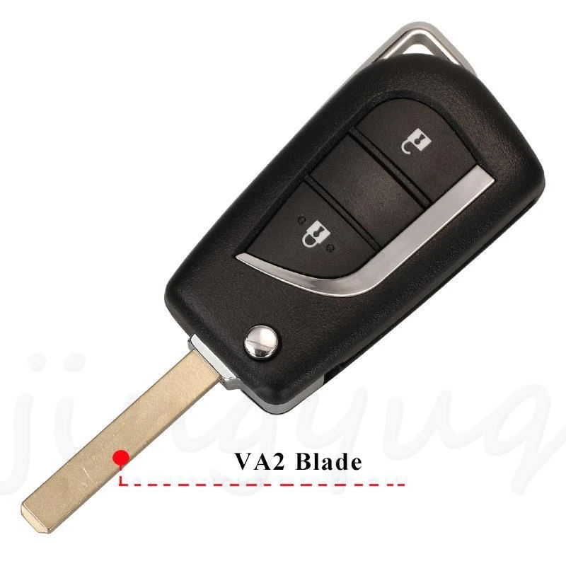 jingyuqin 2/3/4BTN Flip Folding Remote Key Shell For Toyota Levin Camry Reiz Highlander Corolla Key Case VA2 Toy48 Toy43