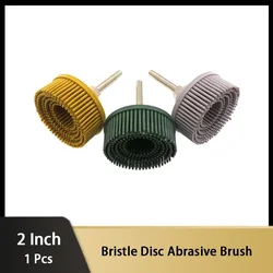 1Pcs 2 Inch 50mm Bristle Disc Emery Rubber Abrasive Brush Polishing Grinding Wheel for Metal Deburring Polishing Cleaning Rust