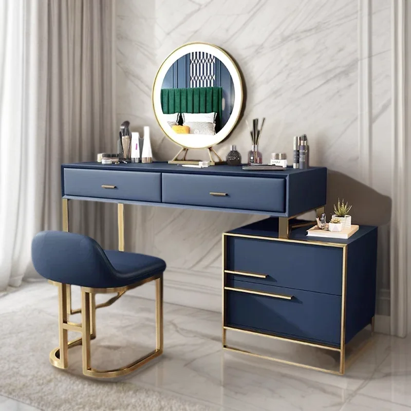 Makeup Comfortable Room Furniture Salon Beauty Vanity Desk with Light Mirror Bedroom Set Penteadeira Treasure Chest Lights