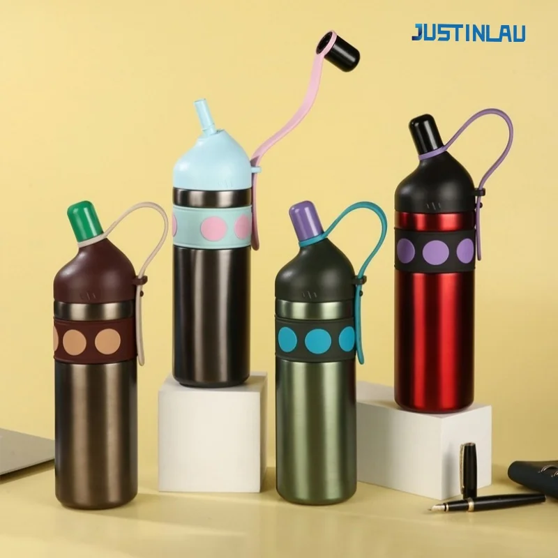 

JUSTINLAU термос термос чашка-непроливайка детская соломенная чашка с кривым горлом автомобильная чашка из нержавеющей стали дорожные термобутылки для воды