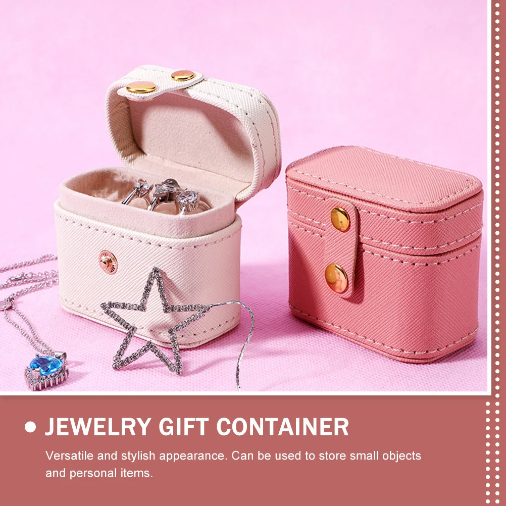 

Коробка для хранения ювелирных колец, материал из искусственной кожи с ворсом, декоративный чехол в стиле ретро для колец, серег, небольшой органайзер для ювелирных изделий, подарочный держатель