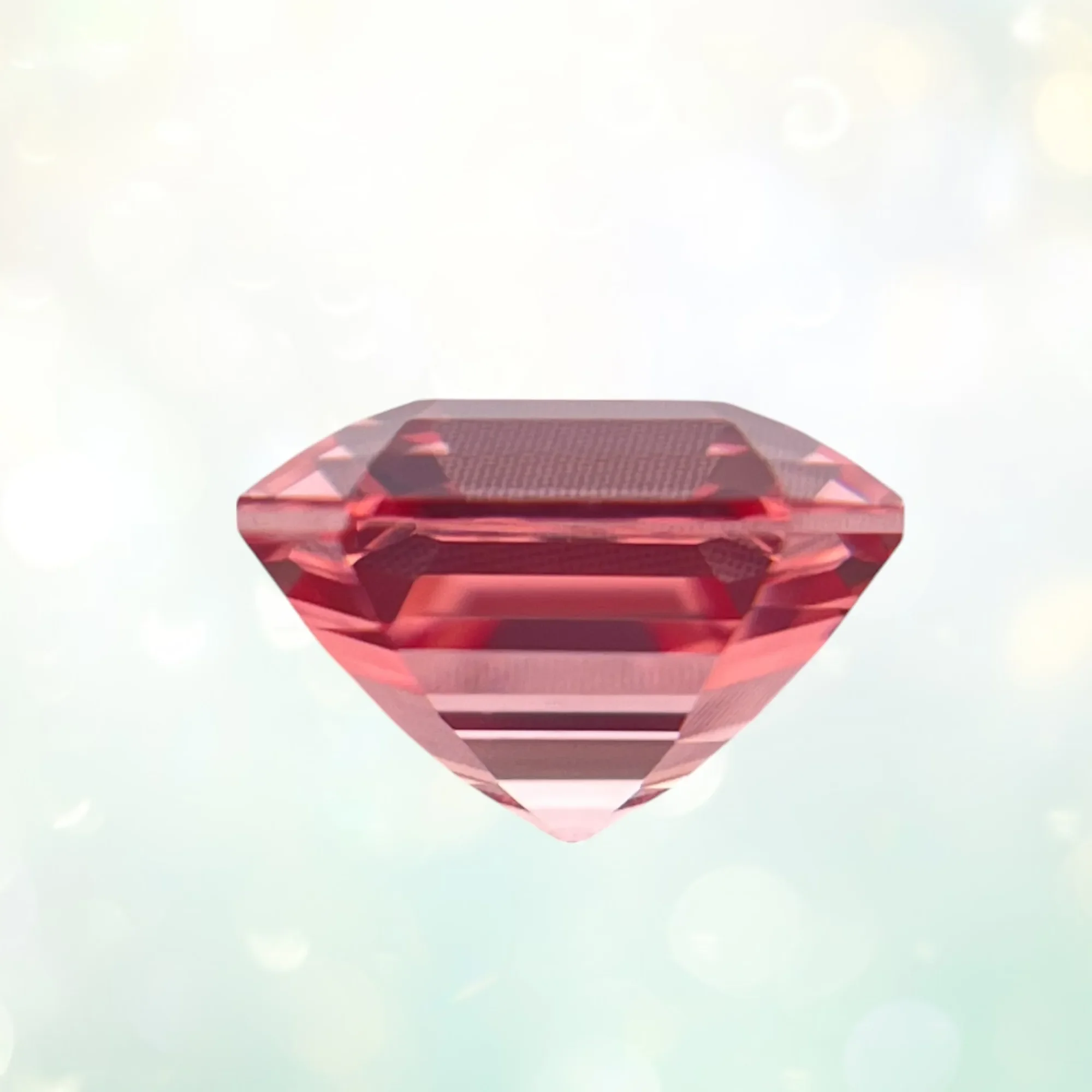 

Lab Grown Sapphire Asscher Cut Sunrise Pink Loose Gemstone With AGL Certificate Pass Diamond Tester For Jewelry Making