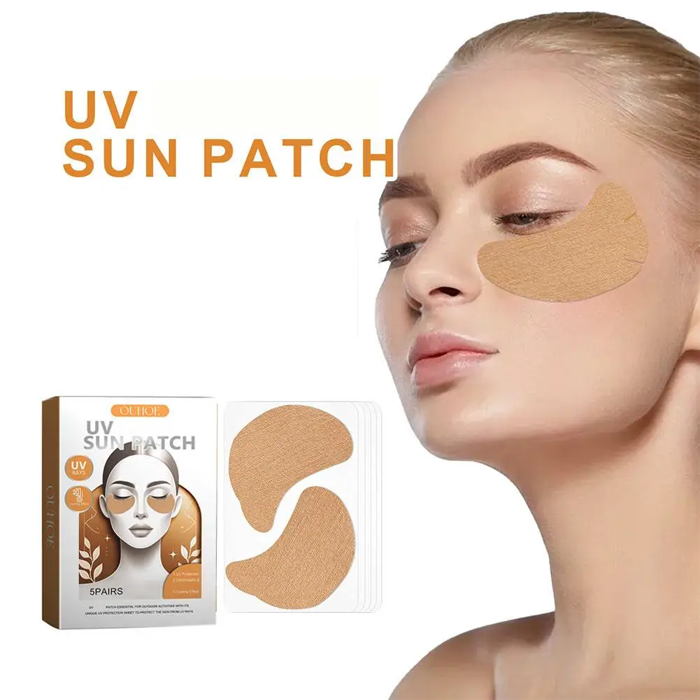 NEW UV Cut Eye Patch Golf Sun Protection Patches Moisturizing Breathable Sun Protection Face Patch For Golfs Beach Travel 5pairs