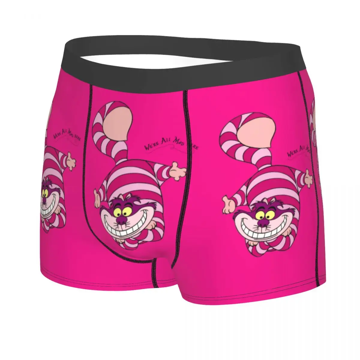 Aangepaste Cheshire Cat Animal Boxers Shorts Heren Alice In Wonderland Slips Ondergoed Mode Onderbroeken