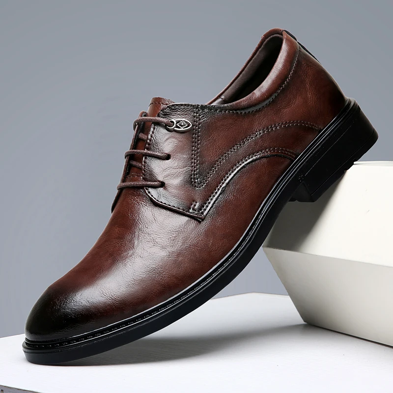 

Высококачественные мужские повседневные туфли дерби в европейском и американском стиле, дышащая официальная обувь для поездок на работу и банкетов (35-47)