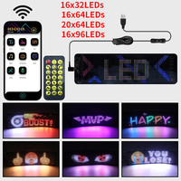 USB 5V LED Car Display Screen with Remote Bluetooth App Control Scrolling Bright Advertising LED Logo LED Matrix Pixel Panel