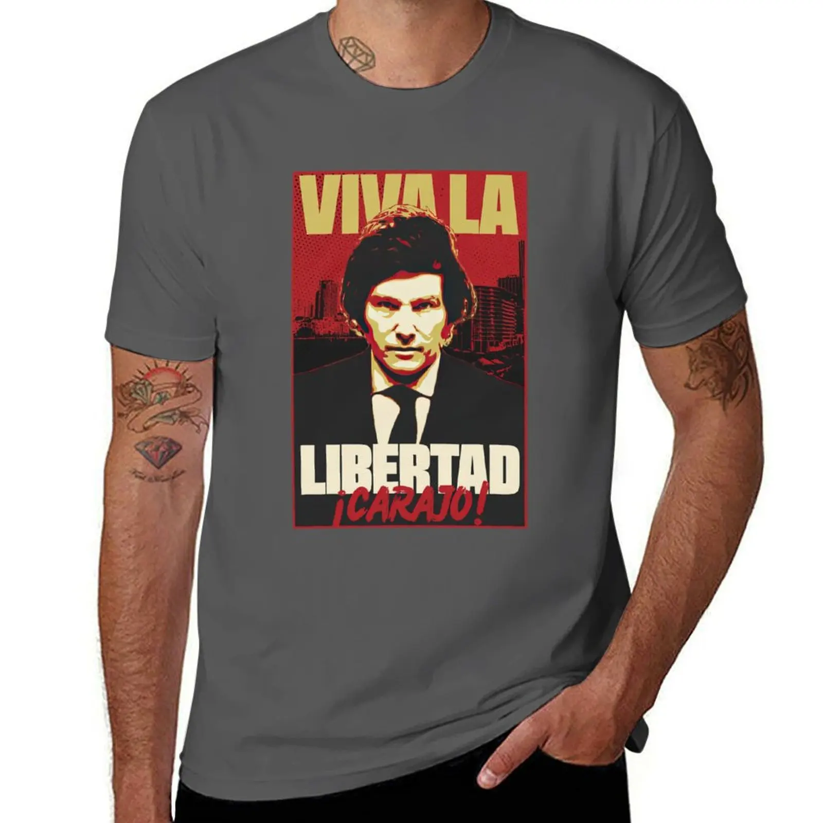 

Libertarian Javier Milei T-Shirt man t shirts graphic t shirt man casual t shirts with prints T-Shirt