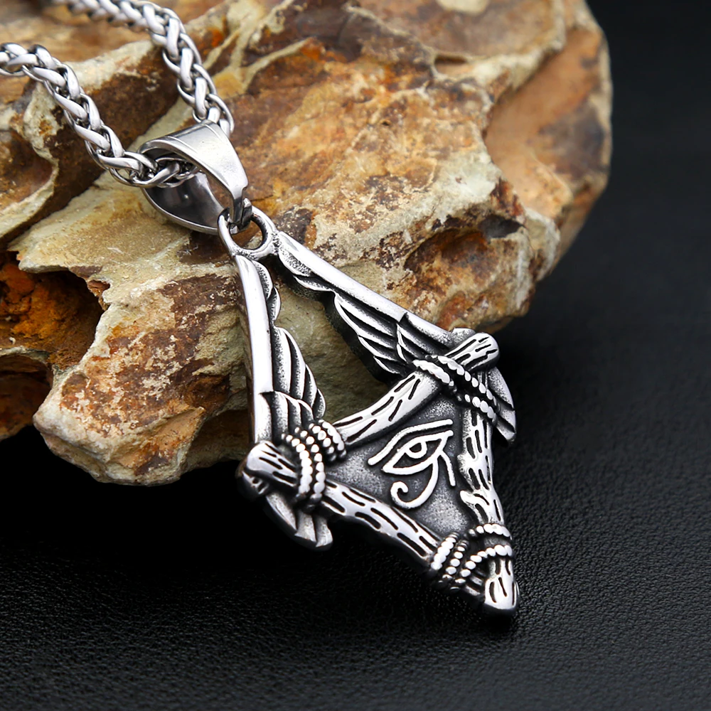 

Unique Vintage Eye Of Horus Necklace Stainless Steel Ancient Egypt Pendant For Men Fashion Amulet Jewelry Gifts Dropshipping