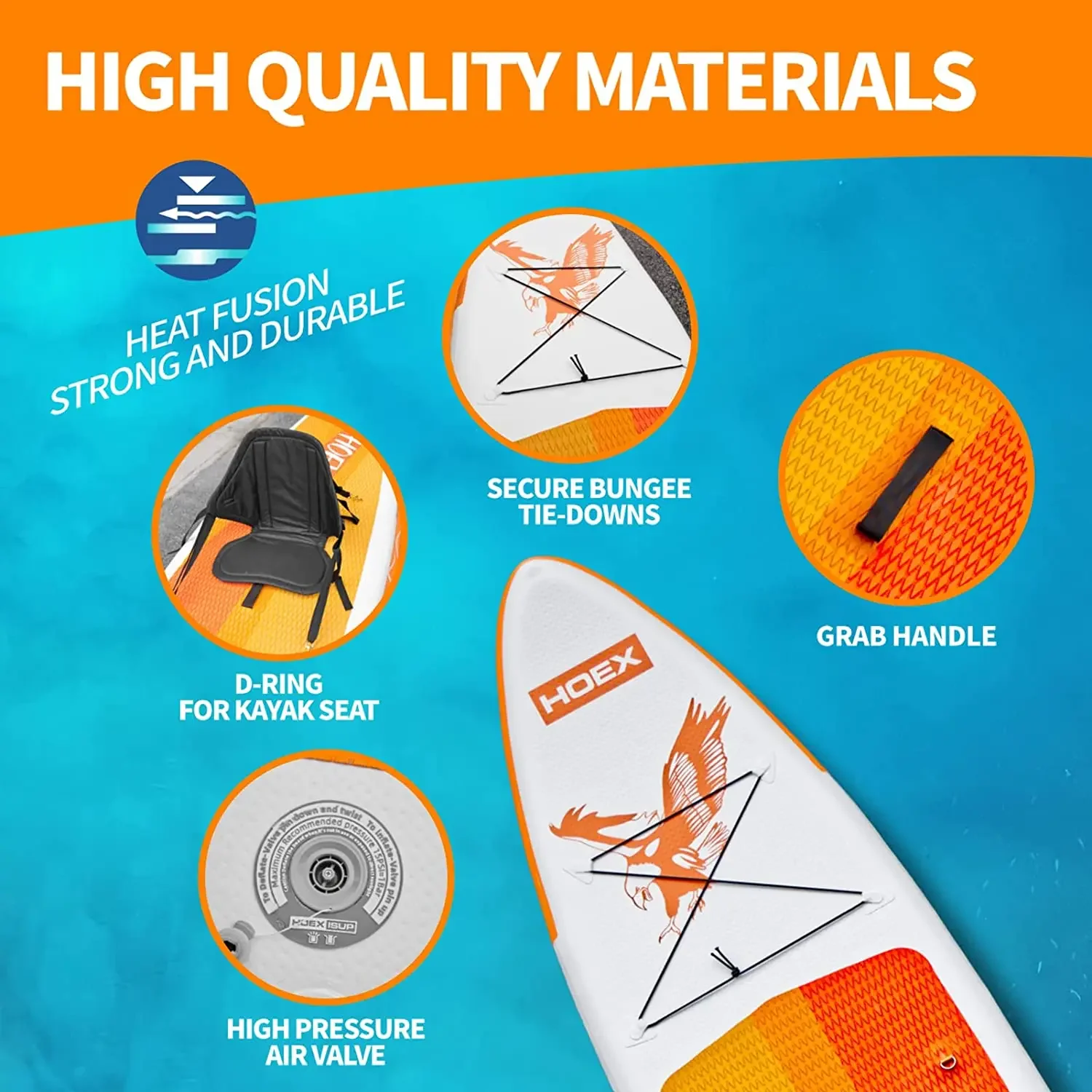 Factory OEM Double Layer Paddleboard 10'6ft Isup Board Orange Color Padel boards For Hot Sale