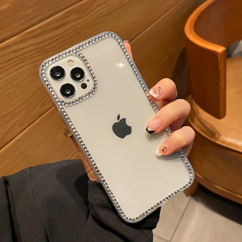 Fashion Luxury Glitter DIY Diamond Rhinestone Soft Phone Case for iphone 16 15 12 13 14 Pro Max 13 mini 11 Pro XR X XS 7 8 plus