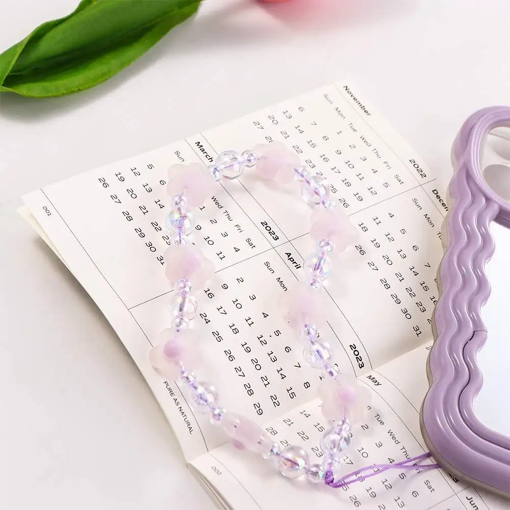 

Laser Beads Lanyard Frosted Flower Phone Chain Hanging Rope Wrist Hand Lanyard Hand Strap Mobile Phone Straps