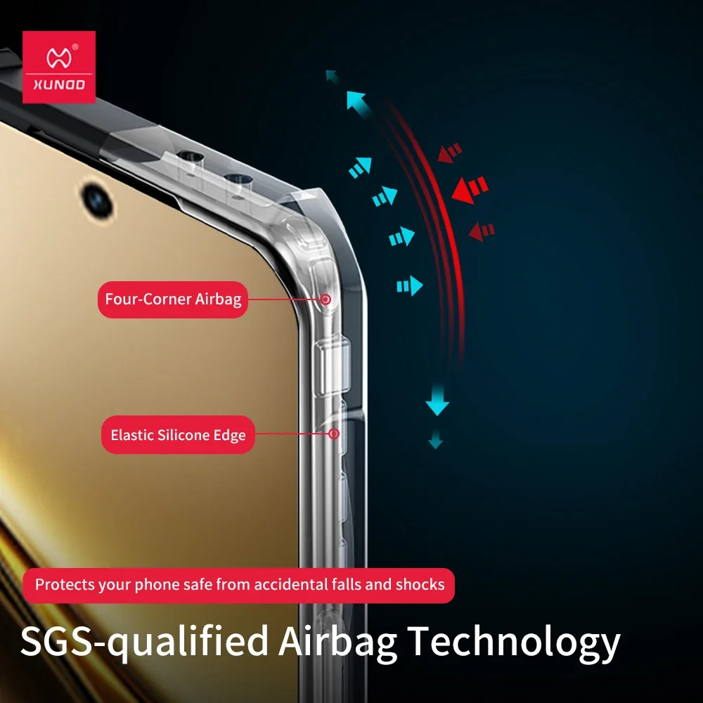Xundd Case For VIVO X200 Pro Case Airbags Shockproof Transparent PC + TPU Protective Back Cover